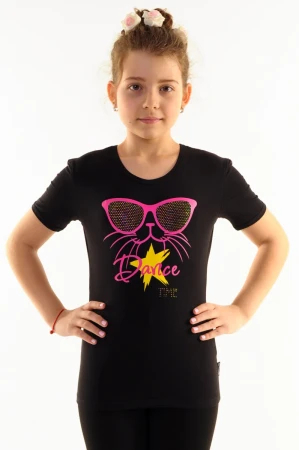 Футболка короткий рукав, Чорний, 90% бавовна + 10% лайкра