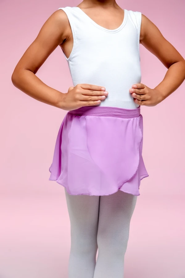 Юбка на запах с поясом, Телесный, Шифон