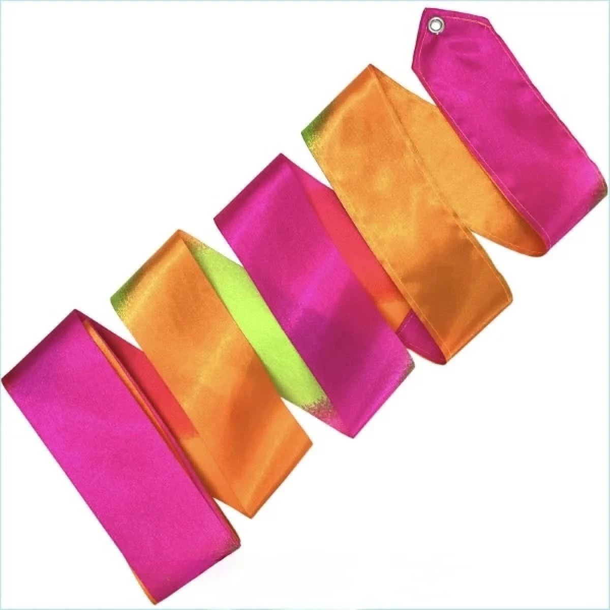 Tuloni Стрічка, 5 м, Fuchsia/Green/Orange, Штучний шовк